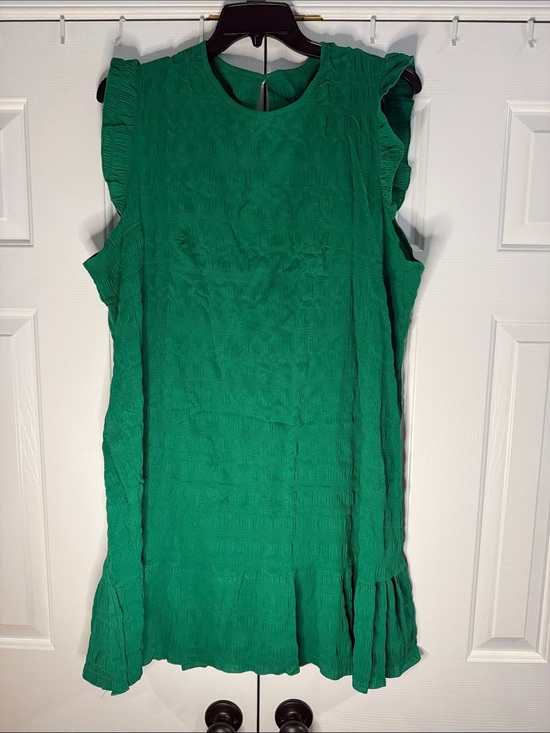 Temu Dresses & Skirts - Green Ruffled Mini Dress - Women's Sleeveless Summer Dress